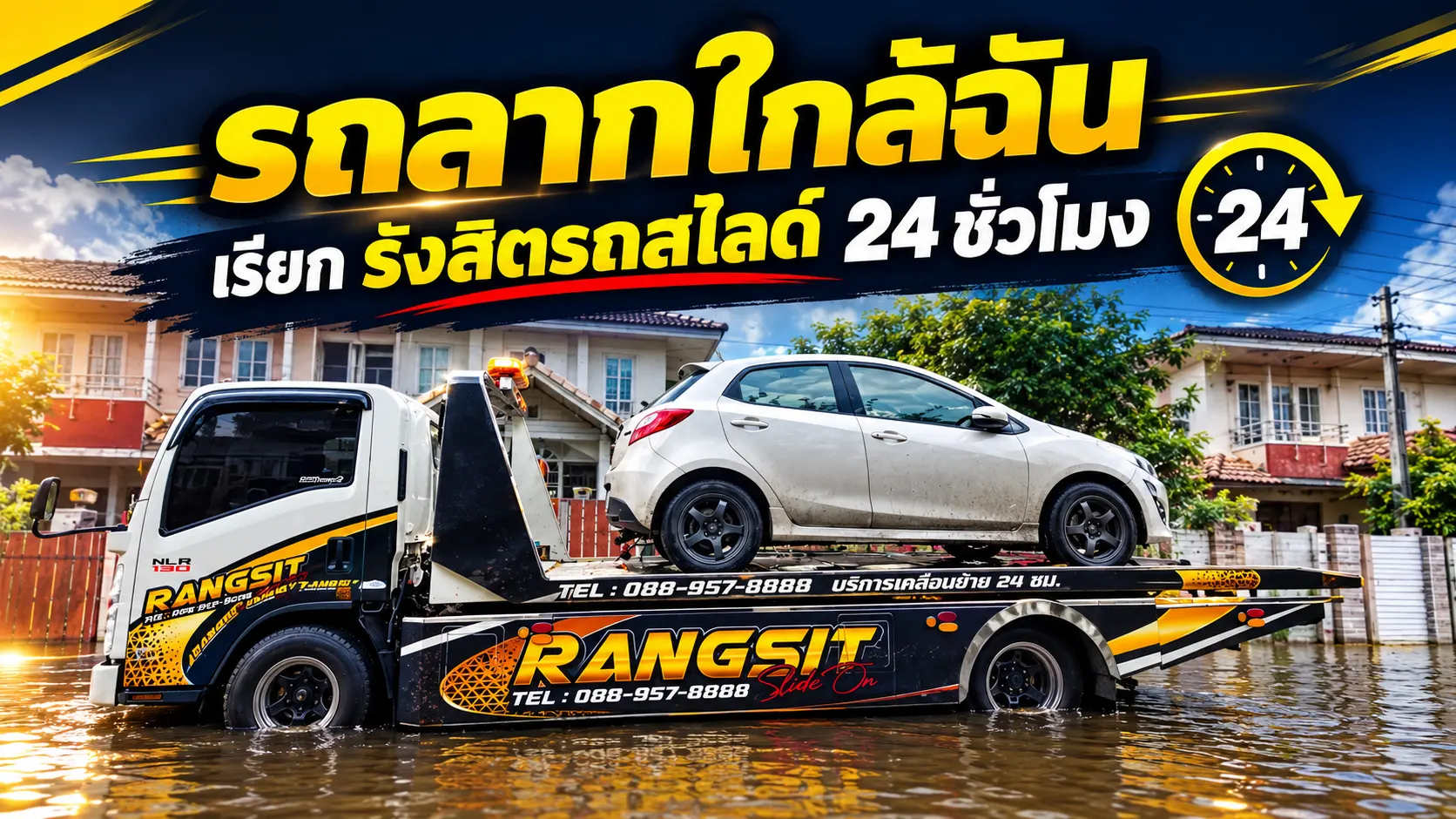 มองหา รถลากใกล้ฉัน เรียก รังสิตรถสไลด์ 24 ชั่วโมง ถึงไว ปลอดภัย ราคาประหยัด
