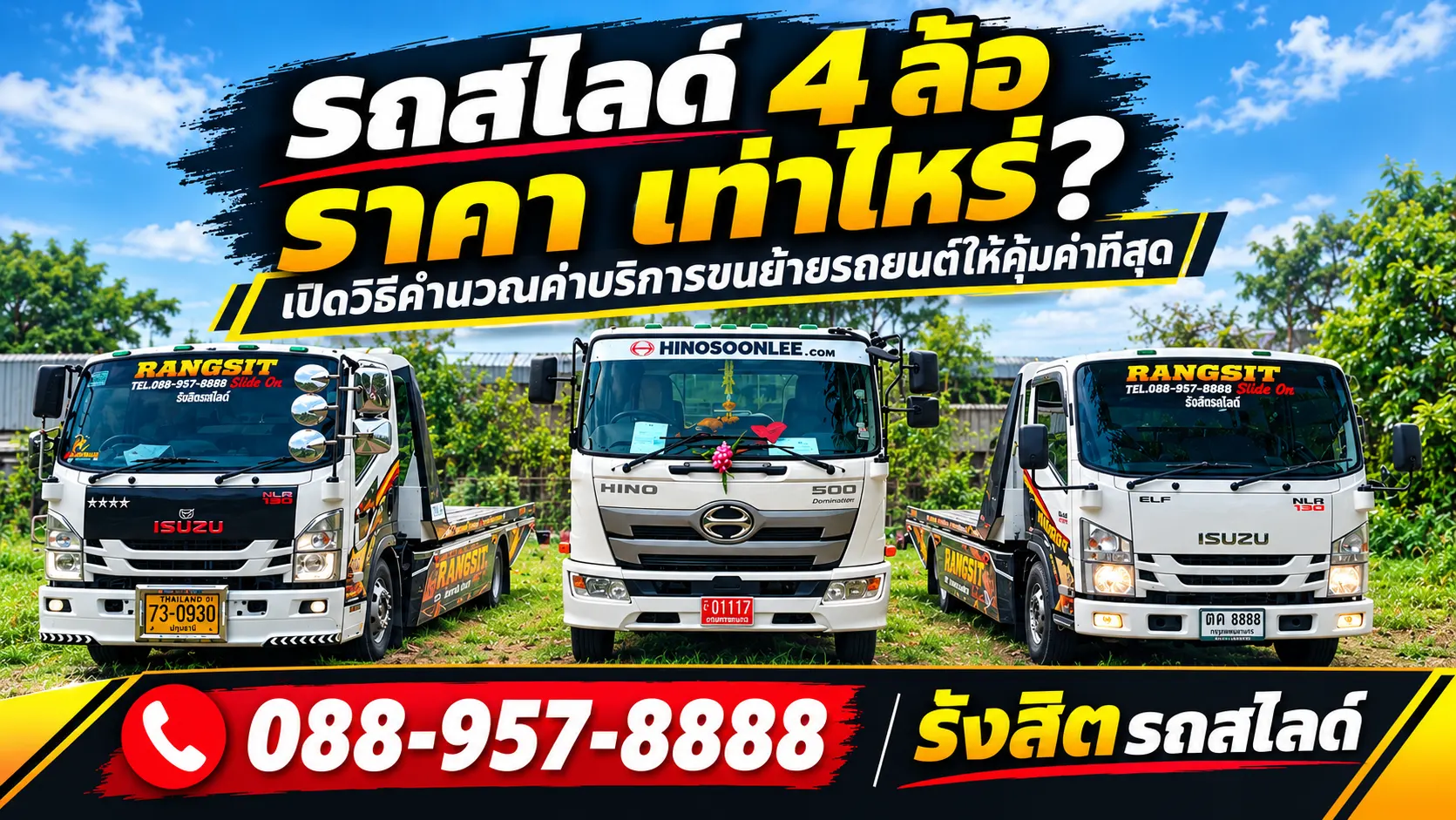 รถสไลด์ 4 ล้อ ราคา เท่าไหร่? เปิดวิธีคำนวณค่าบริการขนย้ายรถยนต์ให้คุ้มค่าที่สุด
